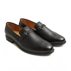 Generic Men's Casual Faux Leather Solid Slip-on Formal Shoes (Black)