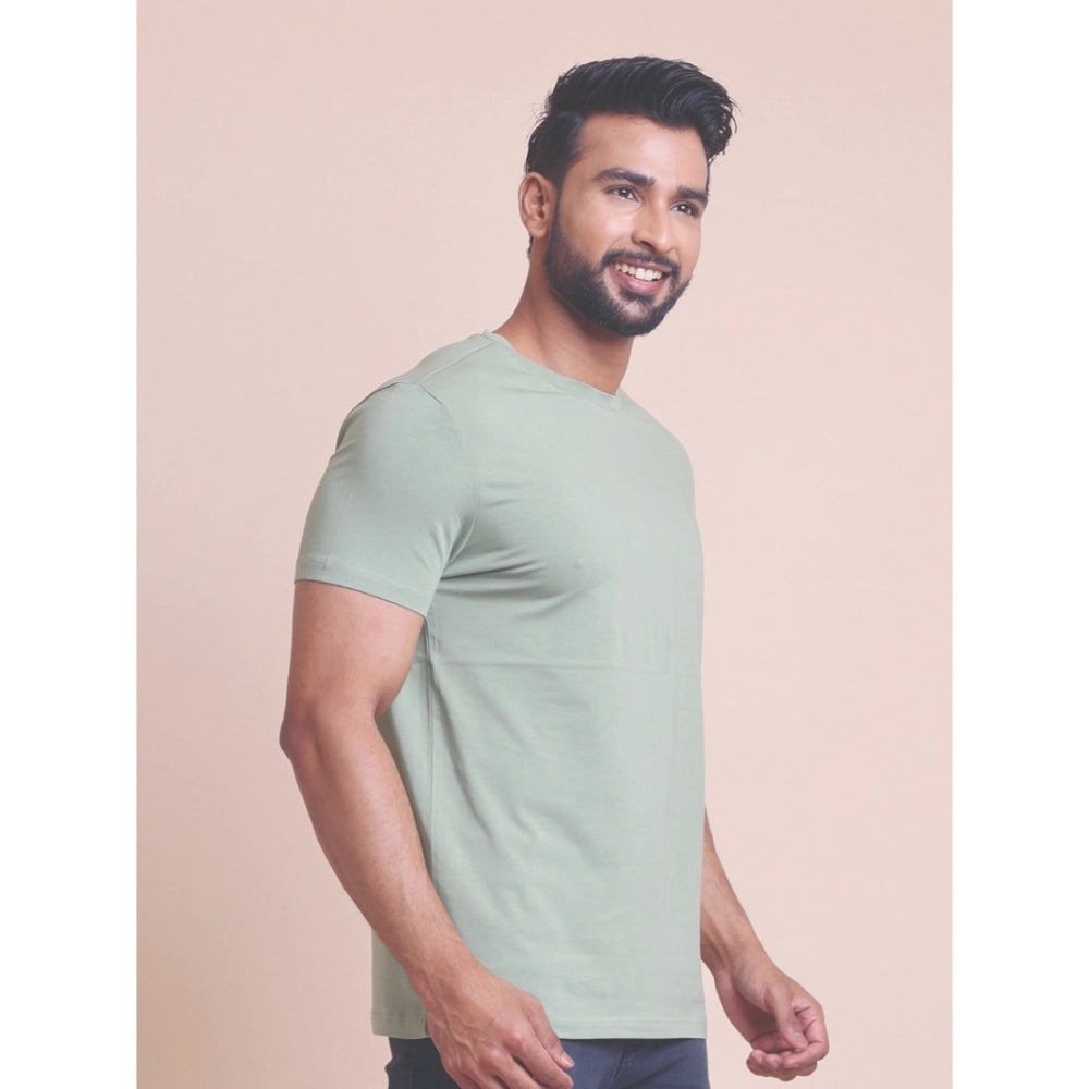 Generic Men's Casual Cotton Solid Half Sleeve Round Neck T-Shirt (Newsage)