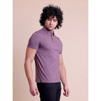 Generic Men's Casual Cotton Solid Half Sleeve Polo Neck T-Shirt (Berry)