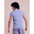 Generic Men's Casual Cotton Solid Half Sleeve Round Neck T-Shirt (Purple)