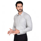 Generic Men's Casual Cotton Full Sleeve Solid Shirt (Grey)