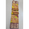 Generic Women's Digital Dolla Silk Printed Saree With Unstitched Blouse 5.5Mtr (Mustard)