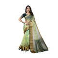 Generic Women's Organza jacquard Embellished Saree With Unstitched Blouse 5.5Mtr (Light Green)