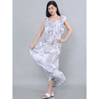 Generic Women's Casual Crepe Sleeveless Dress (White)