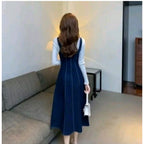 Generic Women's Casual Denim Sleeveless Dress (Blue)