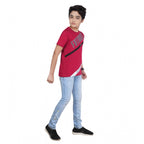 Generic Boy's Cotton Graphics Printed Round Neck T-Shirt (Marron)