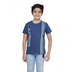 Generic Boy's Cotton Graphics Printed Round Neck T-Shirt (Blue)