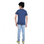 Generic Boy's Cotton Graphics Printed Round Neck T-Shirt (Blue)