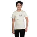 Generic Boy's Cotton Graphics Printed Round Neck T-Shirt (Beige )