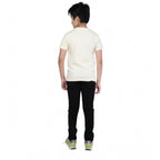 Generic Boy's Cotton Graphics Printed Round Neck T-Shirt (Beige )