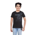 Generic Boy's Cotton Graphics Printed Round Neck T-Shirt (Black)