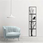 Generic 7 Decore Unique Vertical Tree Wall Art – 4 Piece Wooden Panel Set (Black)