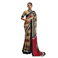 Generic Women's Satin Crepe Printed Saree With Unstitched Blouse 5.5Mtr (Multicolor)